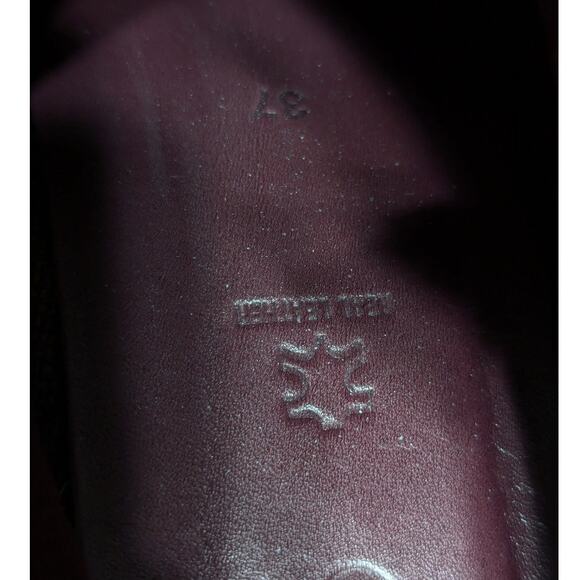 Ecco Touch 35 Ankle Booties Leather Snake Embossed Womens 6 Workwear Maroon - Picture 6 of 6